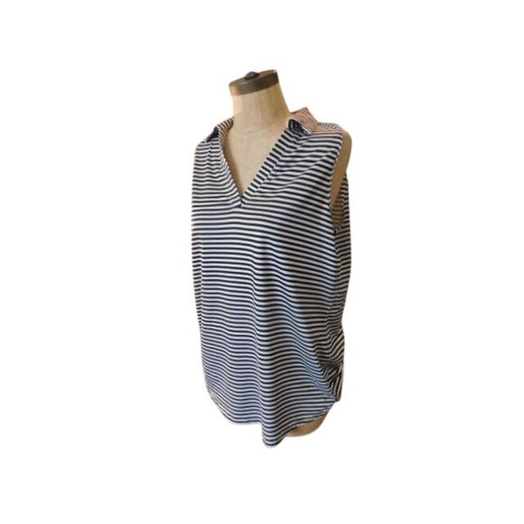 Jofit Size L Large Striped Collared Sleeveless golf Tennis Pickleball Top - Picture 2 of 2